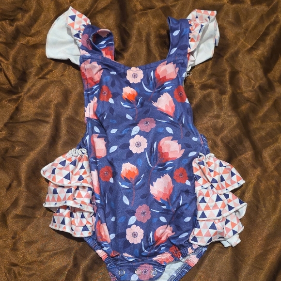 Floral Ruffle Baby Romper - Picture 1 of 3